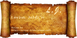 Levius Jolán névjegykártya